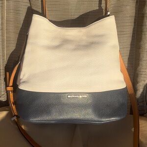 Michael Kors Two-Tone White and Blue Shoulder Bag